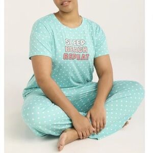 Dreamy Soft Collection Short Sleeve Pajama Set Wide Leg Pants Women’s sz 2X NWOT